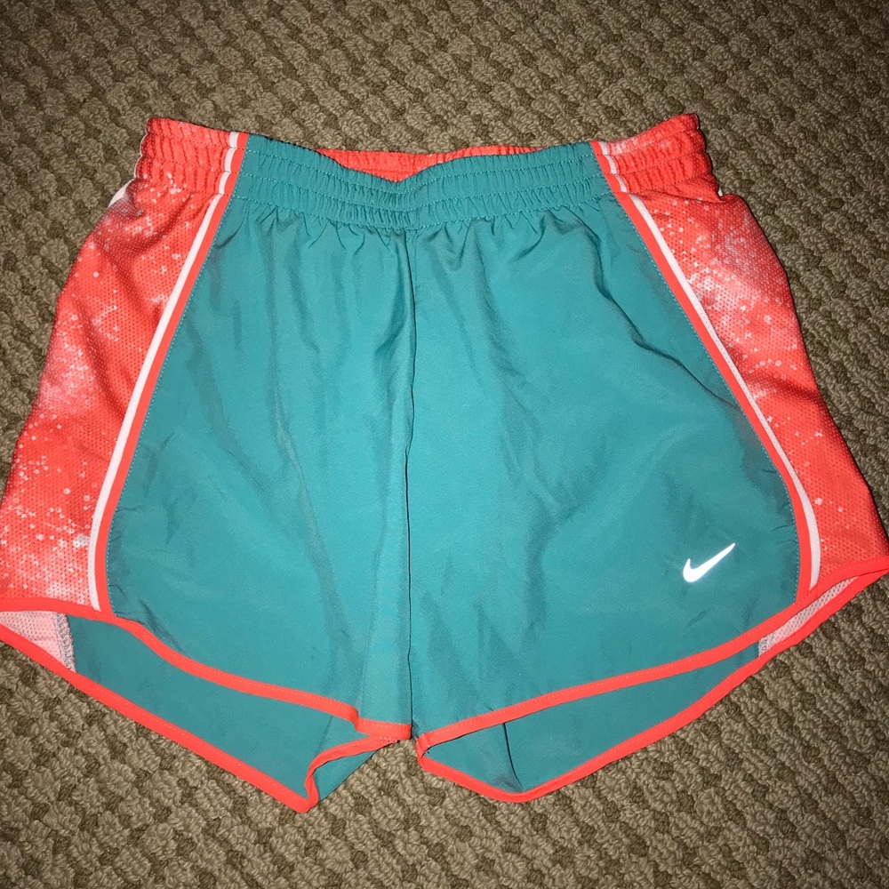 Teal and orange Nike shorts